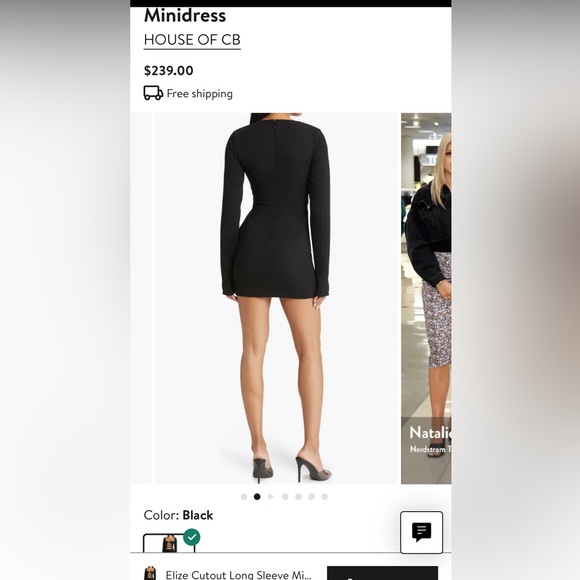 House of CB Elieze Cutout long sleeve Minidress size L+ - Picture 3 of 7